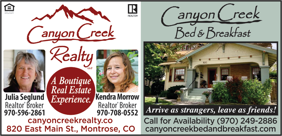 Canyon Creek Reality and Bed and Breakfast Print Ad