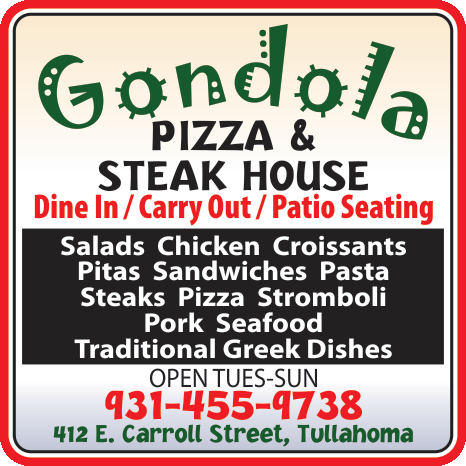 Gondola Pizza and Steak House Print Ad