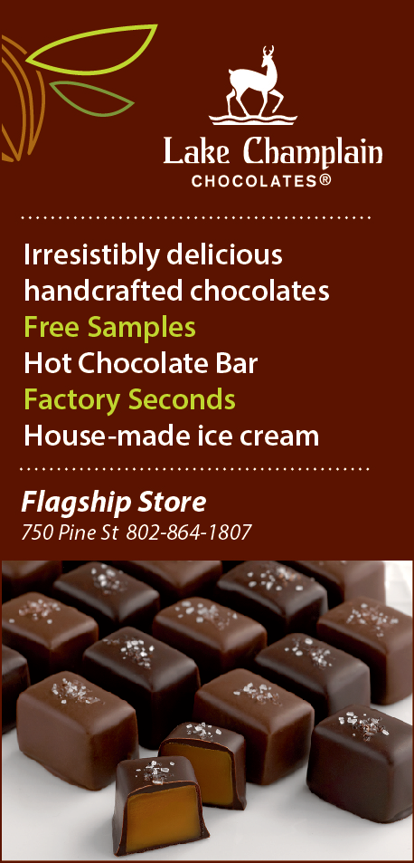 Lake Champlain Factory Show Room & Hot Chocolate Cafe Print Ad