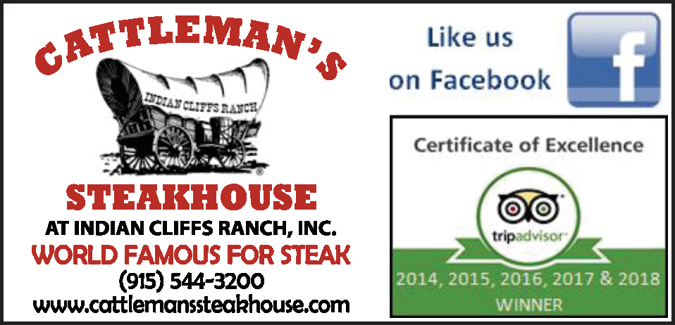 Cattleman's Steakhouse at Indian Cliffs Ranch, Fabens, TX Print Ad