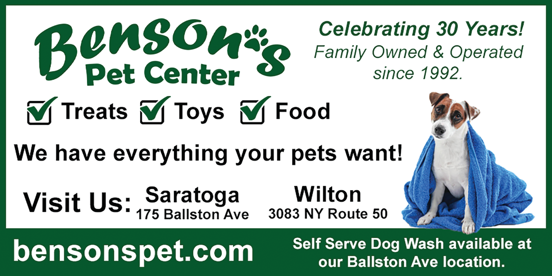 Benson's Pet Center Print Ad